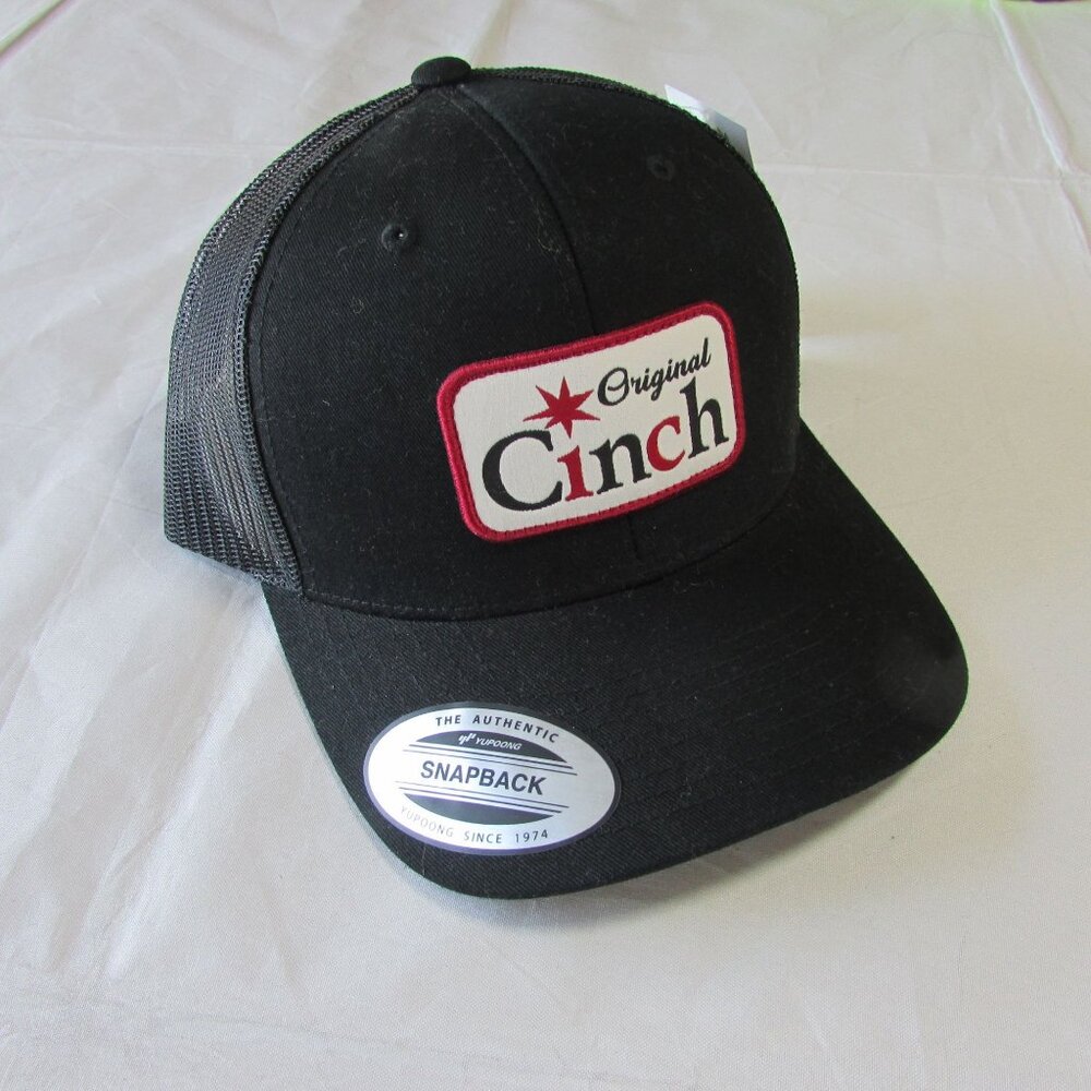 Cinch Flexfit Logo Patch Adjustable Snapback Meshback Cap Hat - Black
